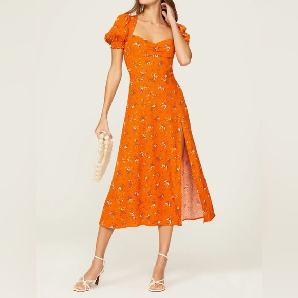 Reformation Dresses & Skirts - NWT Reformation Lacey Dress in Floral Orange color